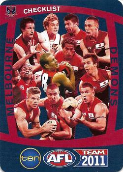 2011 Team Zone AFL Team - Team Checklists #NNO Melbourne Demons Front